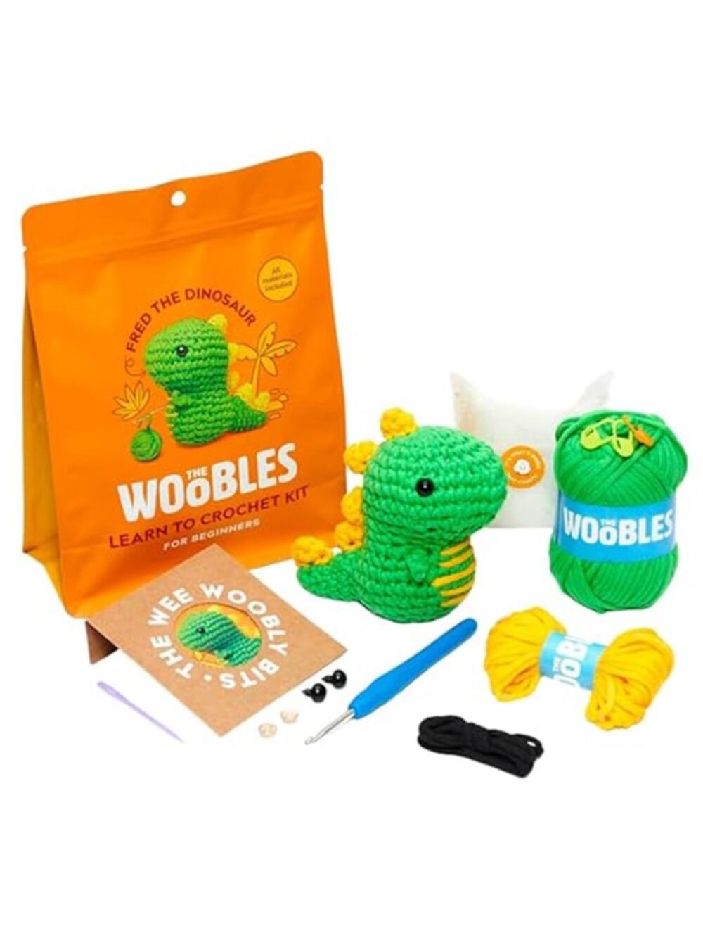 Beginner Crochet Kit Dinosaur Amigurumi DIY Craft Kit Learn To Crochet